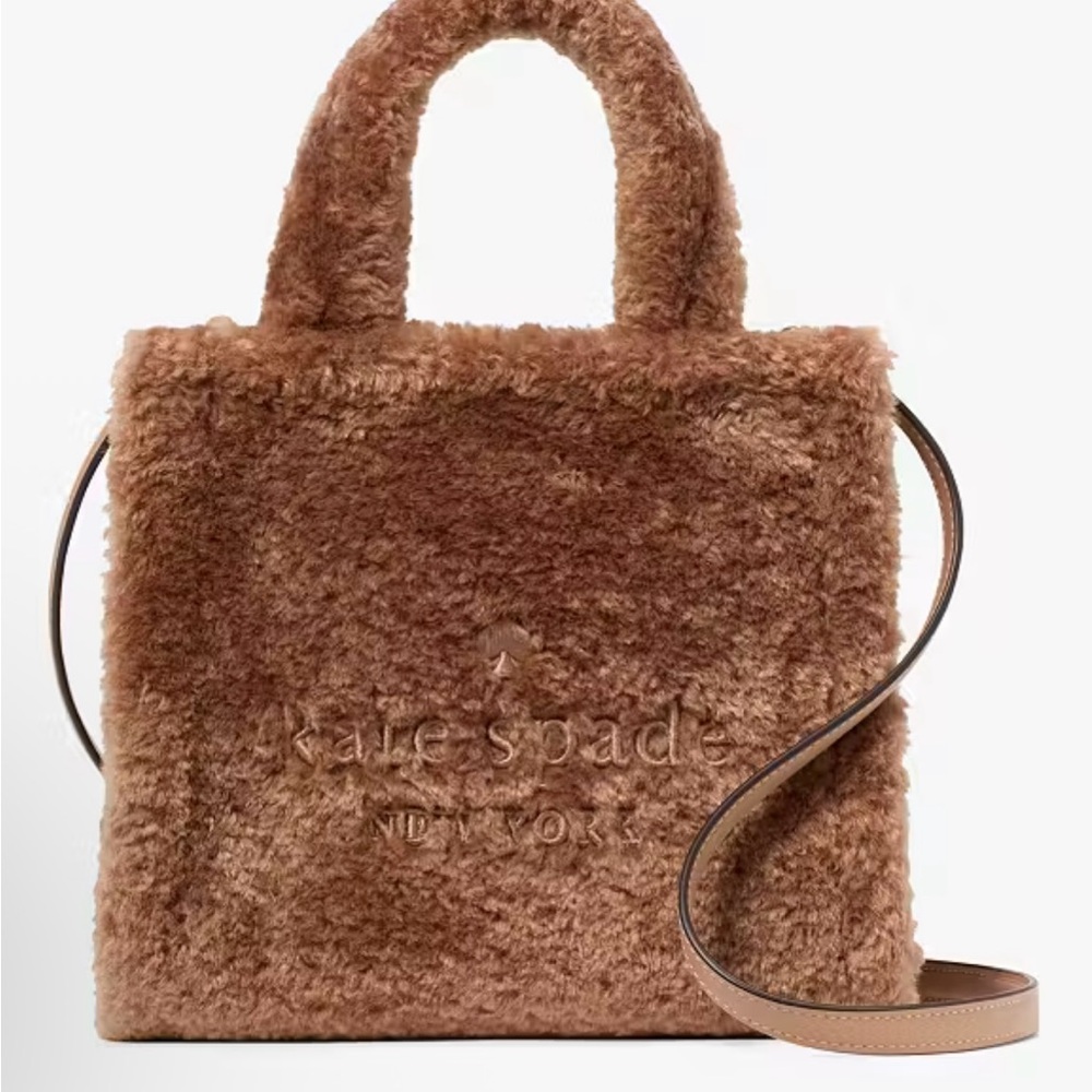 Kate Spade-Brown Faux Fur Tote Bag (NWT)